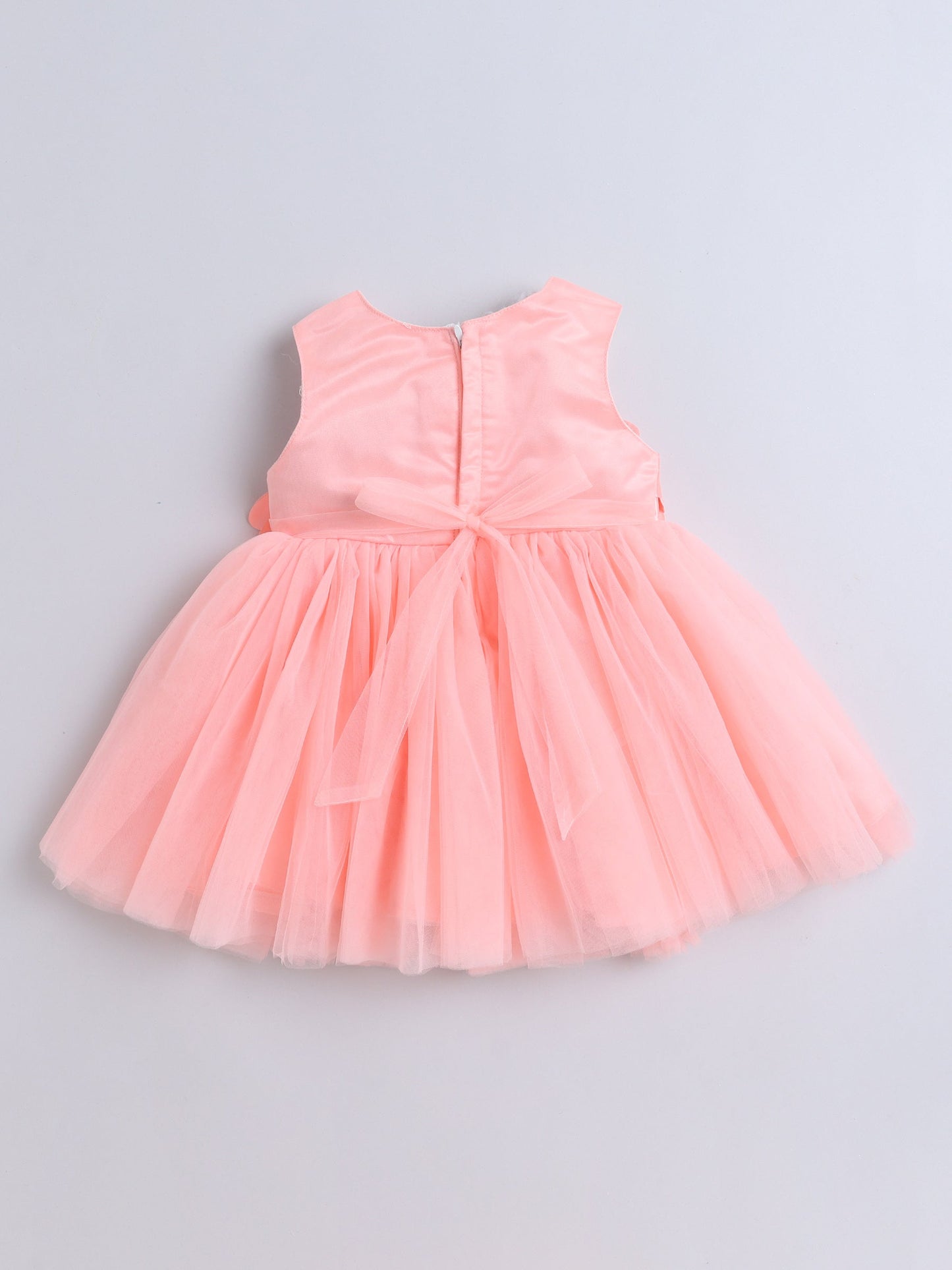 Sleeveless Embelished Dress- Peach