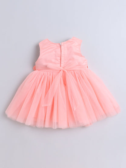 Sleeveless Embelished Dress- Peach