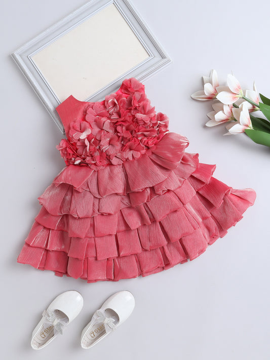 Sleeveless Ruffled Dress - Peach
