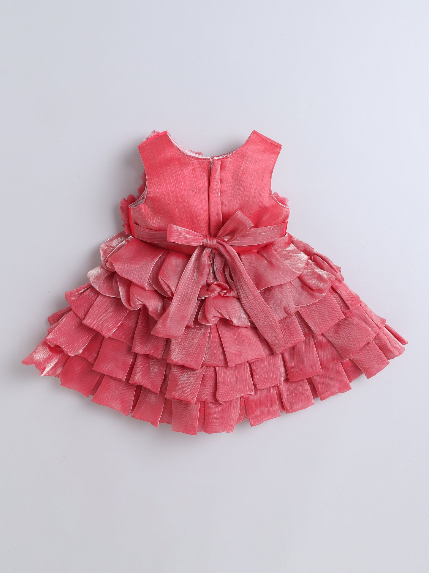 Sleeveless Ruffled Dress - Peach