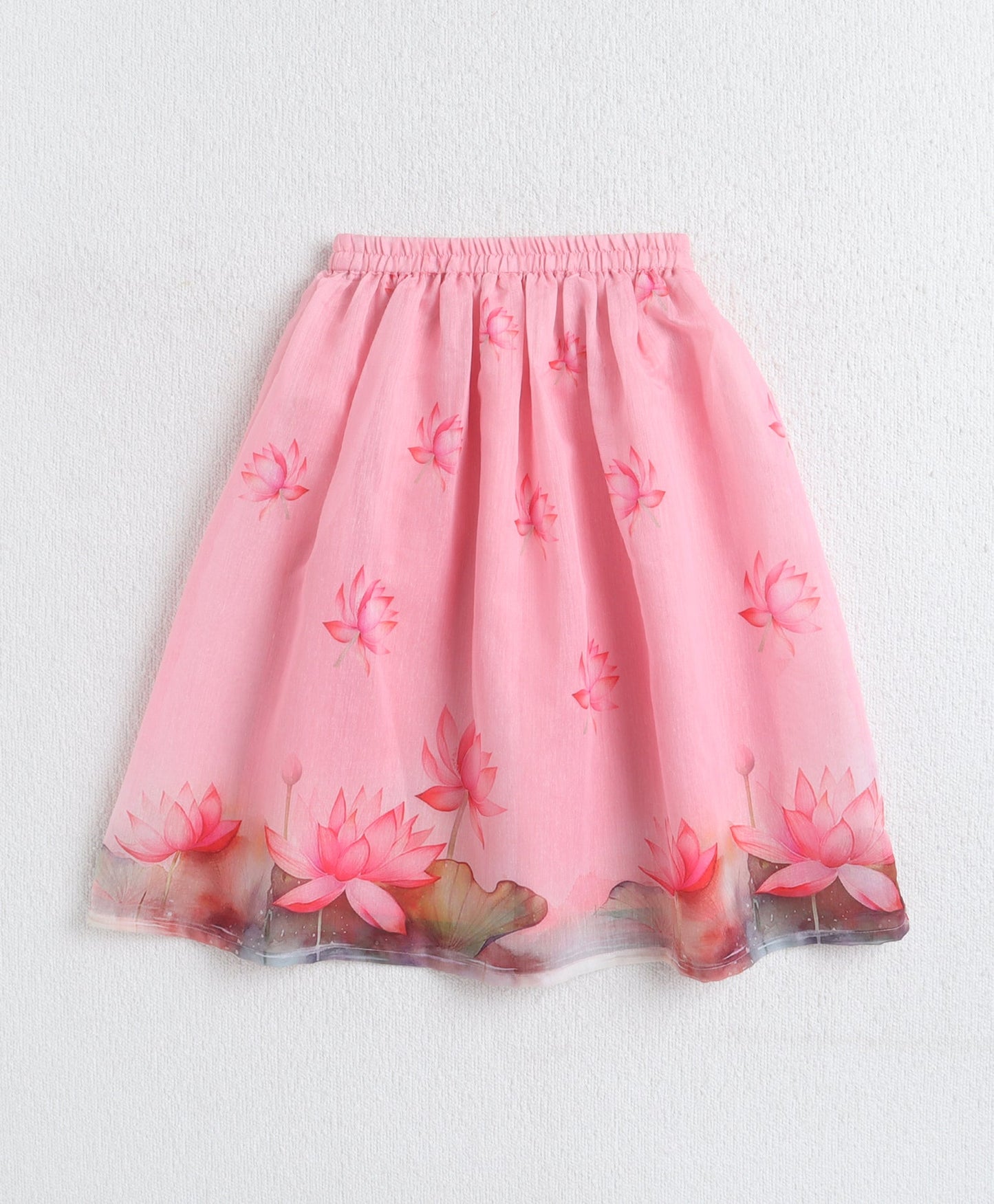 The Magic Wand Chanderi Digital Printed Drawstring Sleeves Choli and Lehenga Set With Lace - Pink