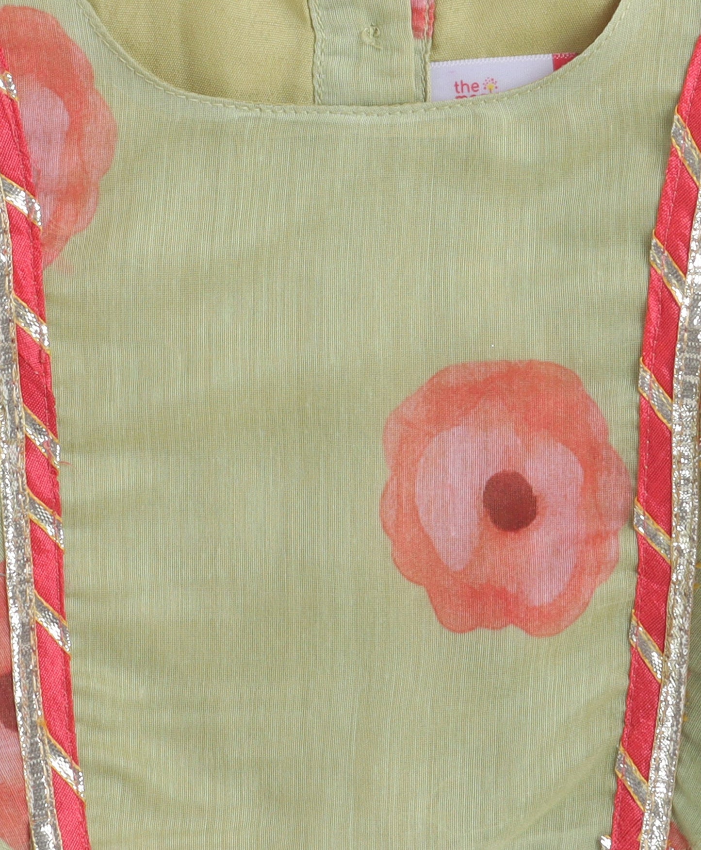 The Magic Wand Woven Butterfly Sleeves Digital Printed Choli and Lehenga Set With Gota Lace - Green