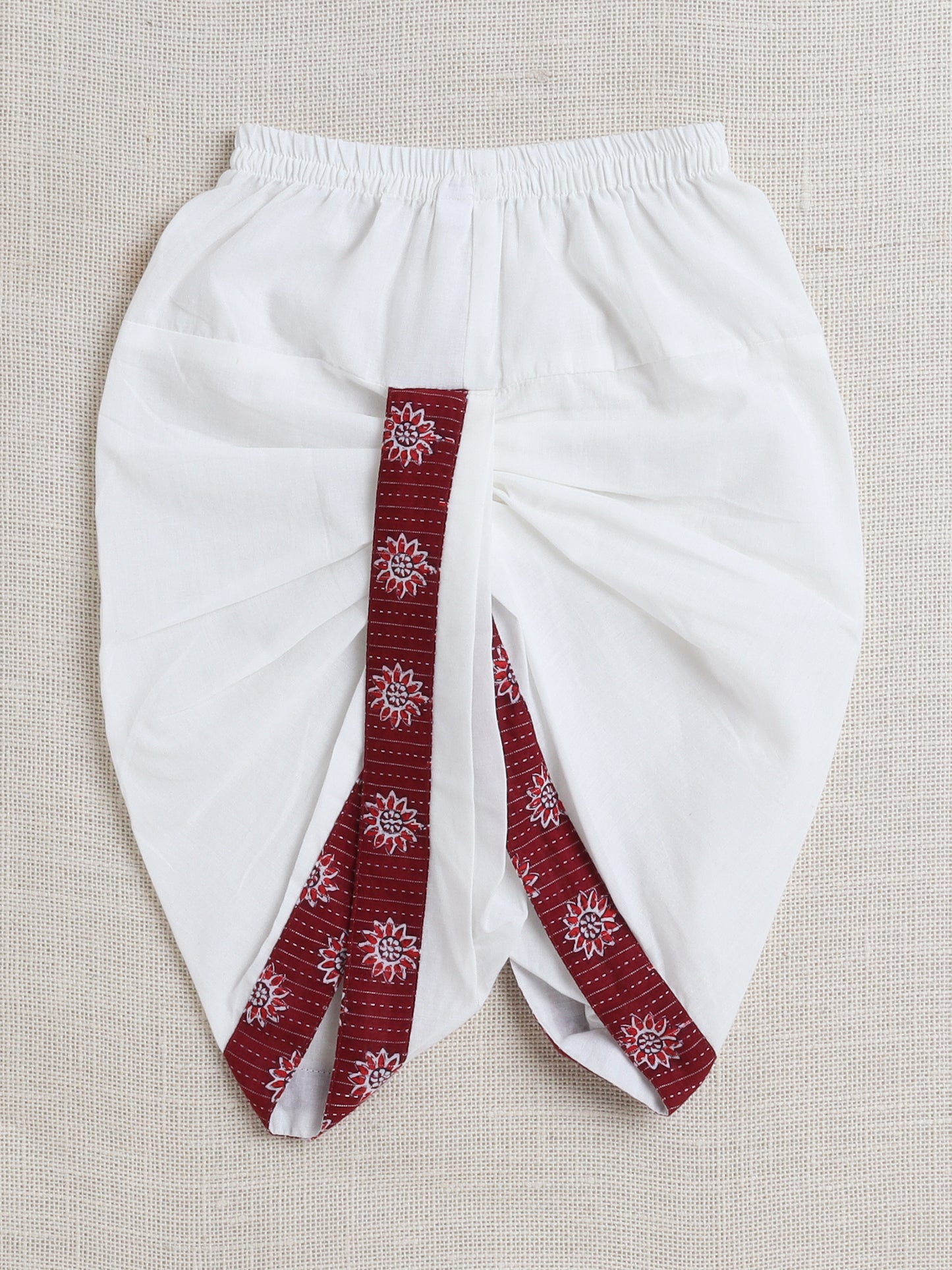 Full Sleeves Floral Printed Kurta With Dhoti Set - Maroon