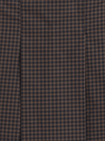 Cotton Sleeveless Checked Coordinating Waist Coat-And Skirt Set - Green