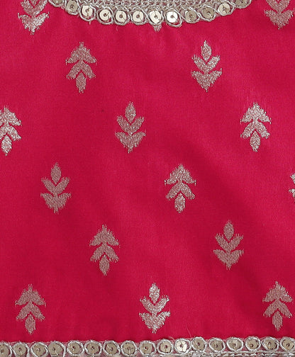 The Magic Wand Jacquard Half Sleeves Choli and Lehenga Set with Dupatta - Fuchsia