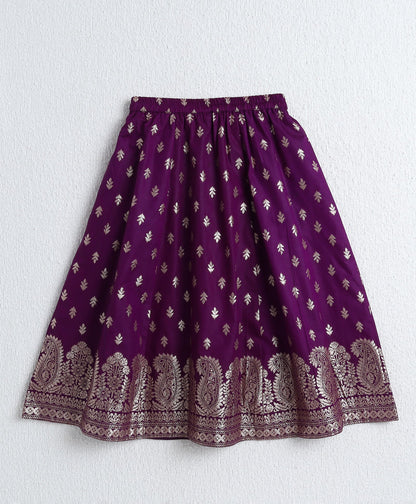The Magic Wand Jacquard Half Sleeves Choli and Lehenga Set with Dupatta - Purple