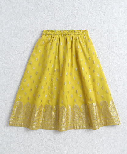 The Magic Wand Jacquard Half Sleeves Choli and Lehenga Set with Dupatta - Yellow