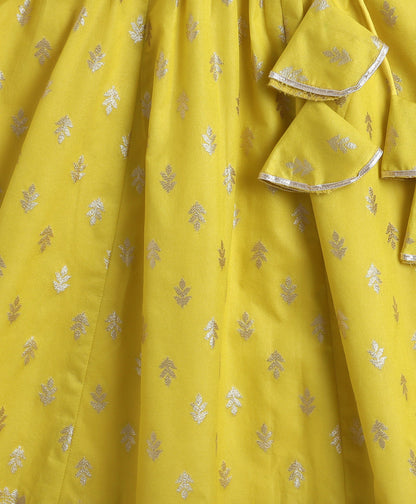 The Magic Wand Jacquard Half Sleeves Choli and Lehenga Set with Dupatta - Yellow