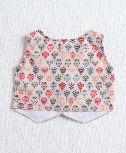 The Magic Wand Woven Sleeveless Digital Printed Top with Patch Pocket Pant Set- Multi Colour