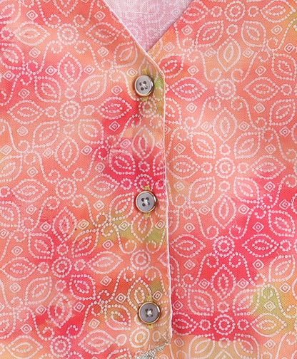 The Magic Wand Woven Sleeveless Digital Printed Top with Patch Pocket Pant Set- Peach