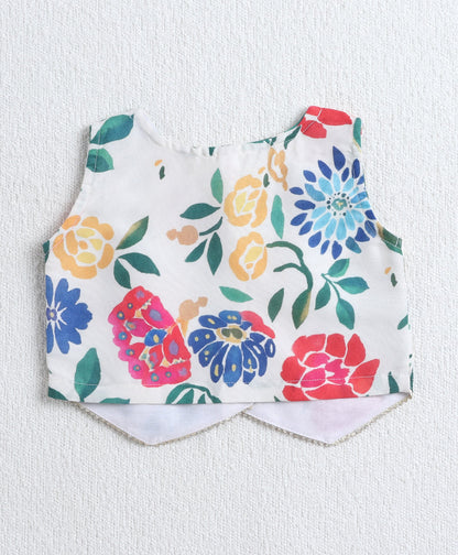 The Magic Wand Woven Sleeveless Digital Printed Top with Patch Pocket Pant Set- Off White