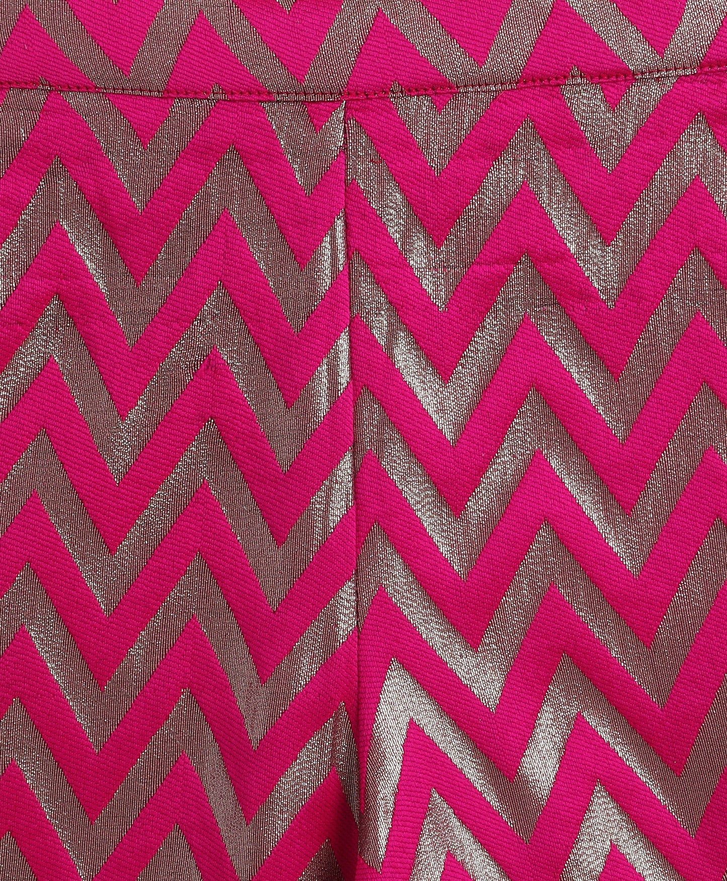 Woven Sleeveless Zig Zag Printed Top and Plazzo Set- Fuchsia