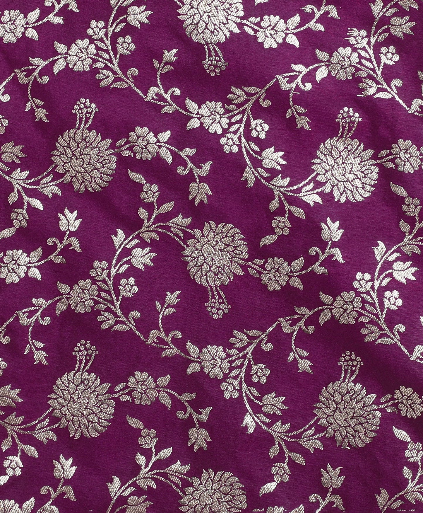 Jacquard Woven Floral Printed & Gota Lace Embellished Incut Kurta and Palazzo Set-Wine