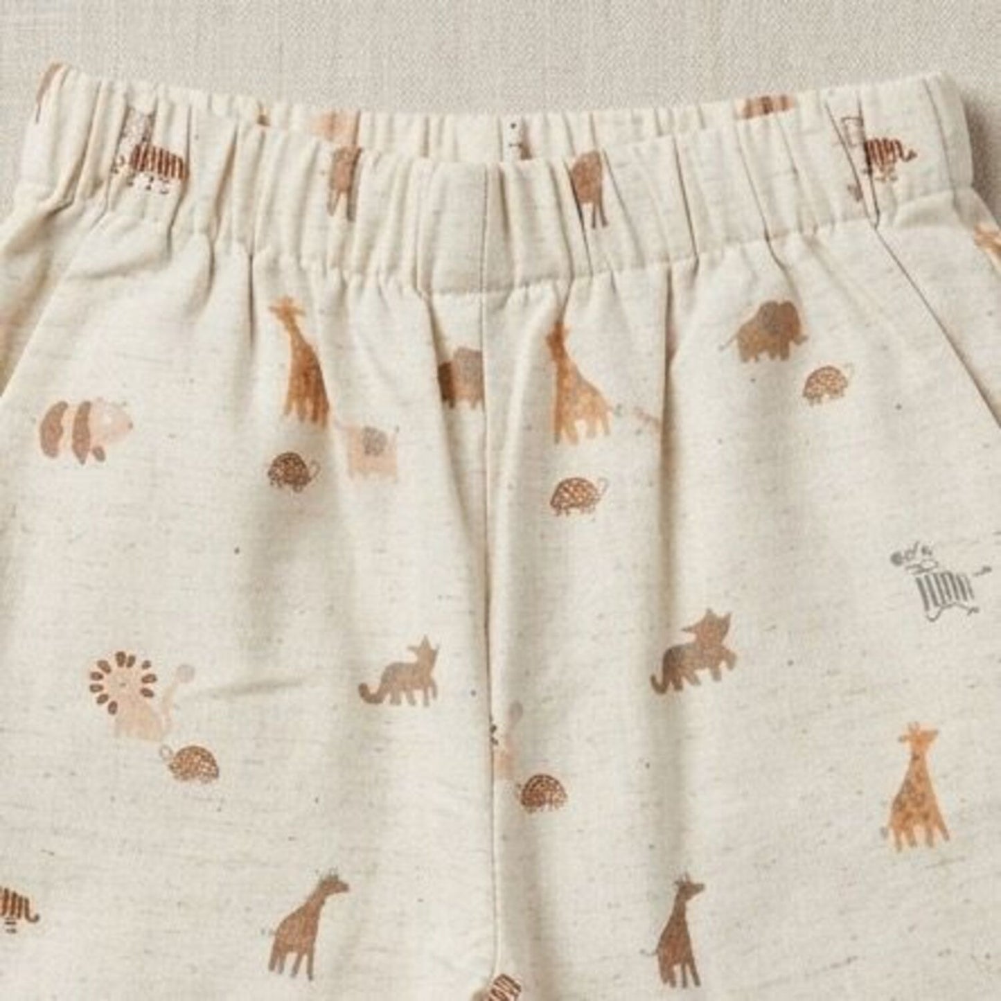 The Magic Wand Cotton Woven Half Sleeves Animals Printed Zoo Theme Nightsuit Set - Off White
