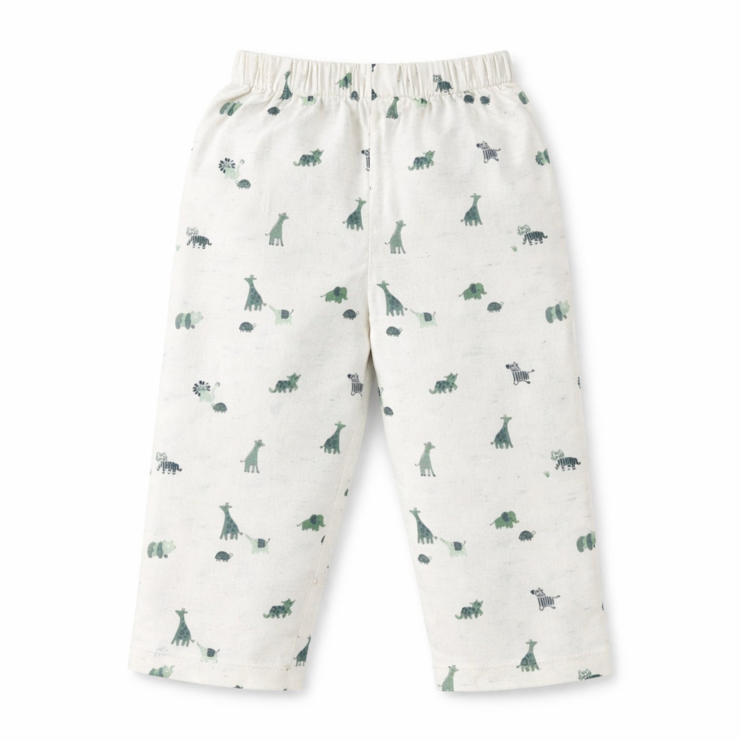 The Magic Wand Cotton Woven Half Sleeves Animal Printed Shirt And Pyjama Nightsuit Set - Cream