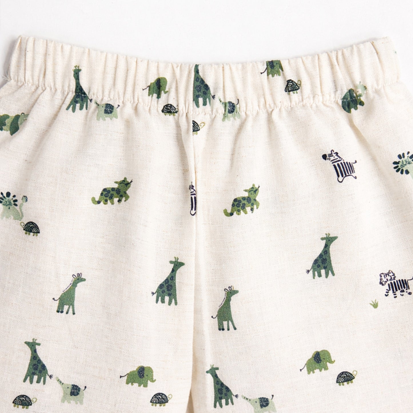 The Magic Wand Cotton Woven Half Sleeves Animal Printed Shirt And Pyjama Nightsuit Set - Cream