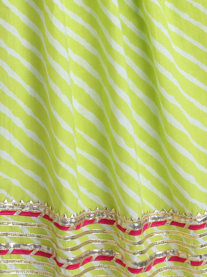 Half Sleeves Floral Kurta with Lace and Palazzo Set- Yellow