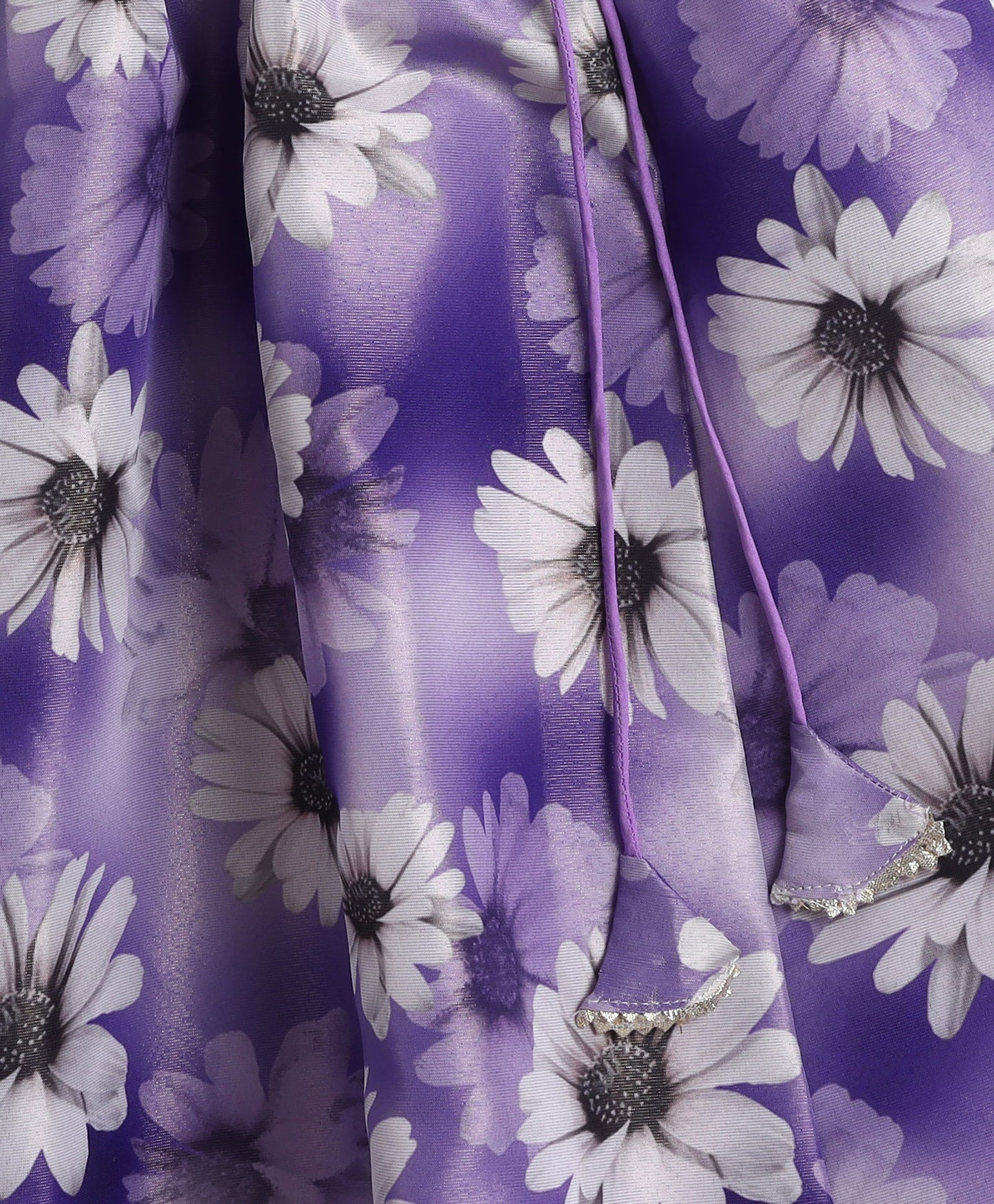 The Magic Wand Woven Puff Sleeves Digital Printed Choli and Lehenga Set with Dupatta- Lavender