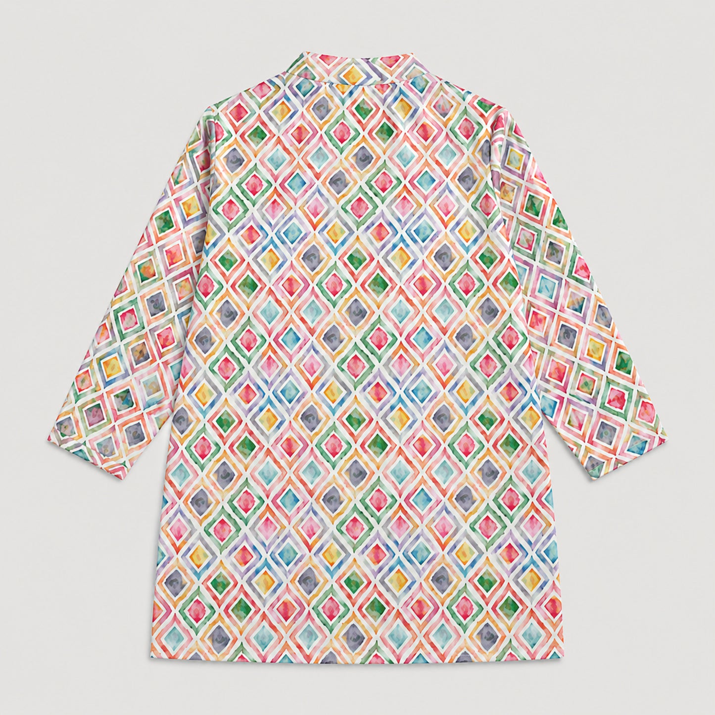 The Magic Wand Woven Full Sleeves Geometric Printed Kurta And Pyjama Set - Multi Colour