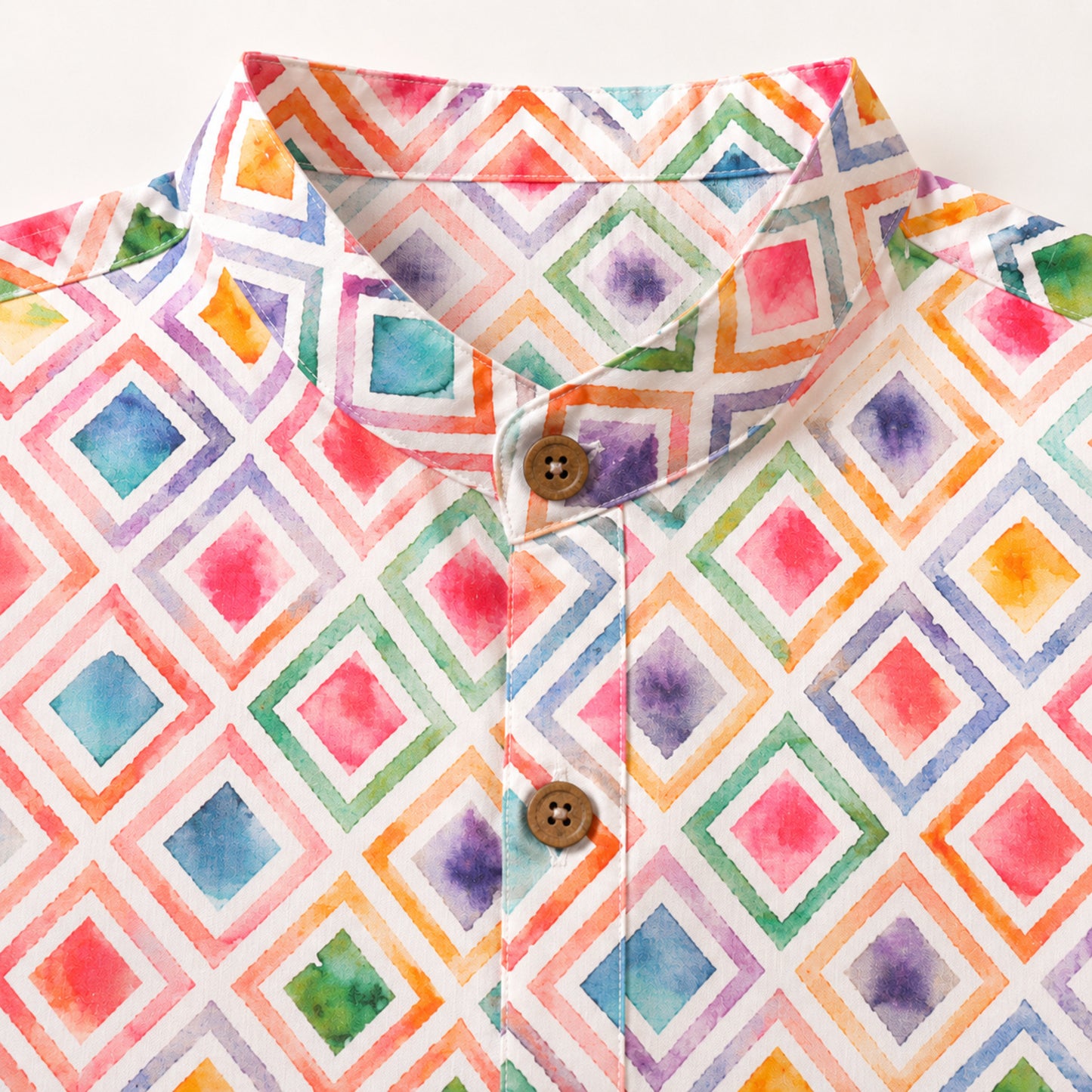 The Magic Wand Woven Full Sleeves Geometric Printed Kurta And Pyjama Set - Multi Colour